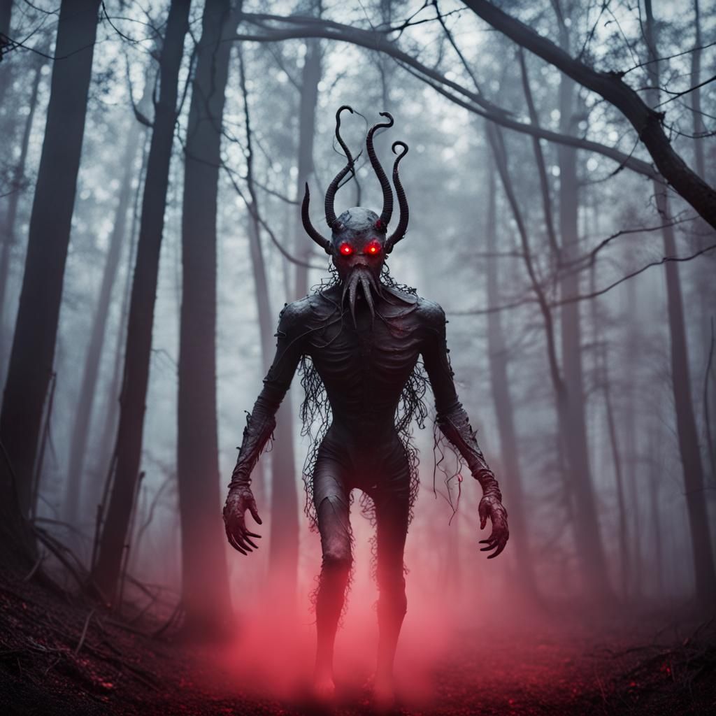 Eldritch Smoke Fiend in Foggy Forest