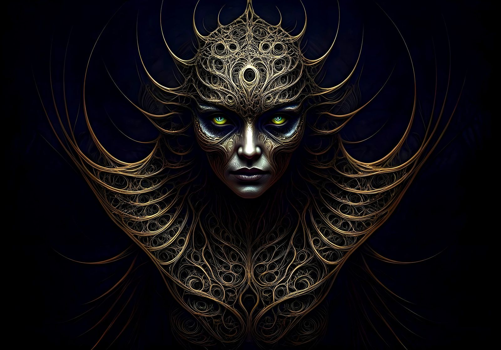 Ethereal Surreal Creature in Dark Fantasy Landscape