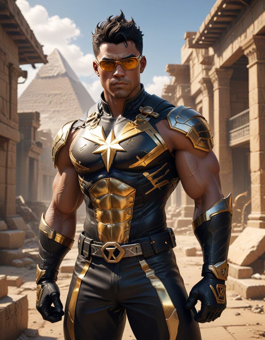 Heroic Power Man of the Avengers in Ancient Egyptian Setting