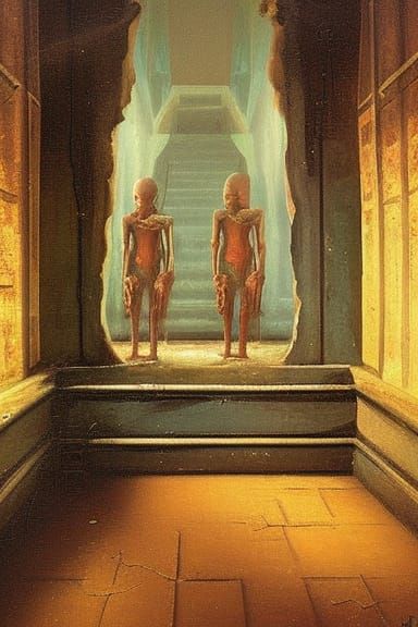 Ancient Siamese Hospital Oil Painting