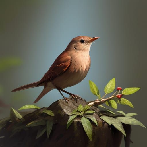 Singing Nightingale Leads Chorus of Fellow Birds in Concert
