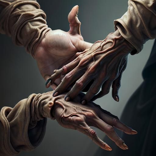 Horrific Hyperrealistic Hands with Extra Fingers