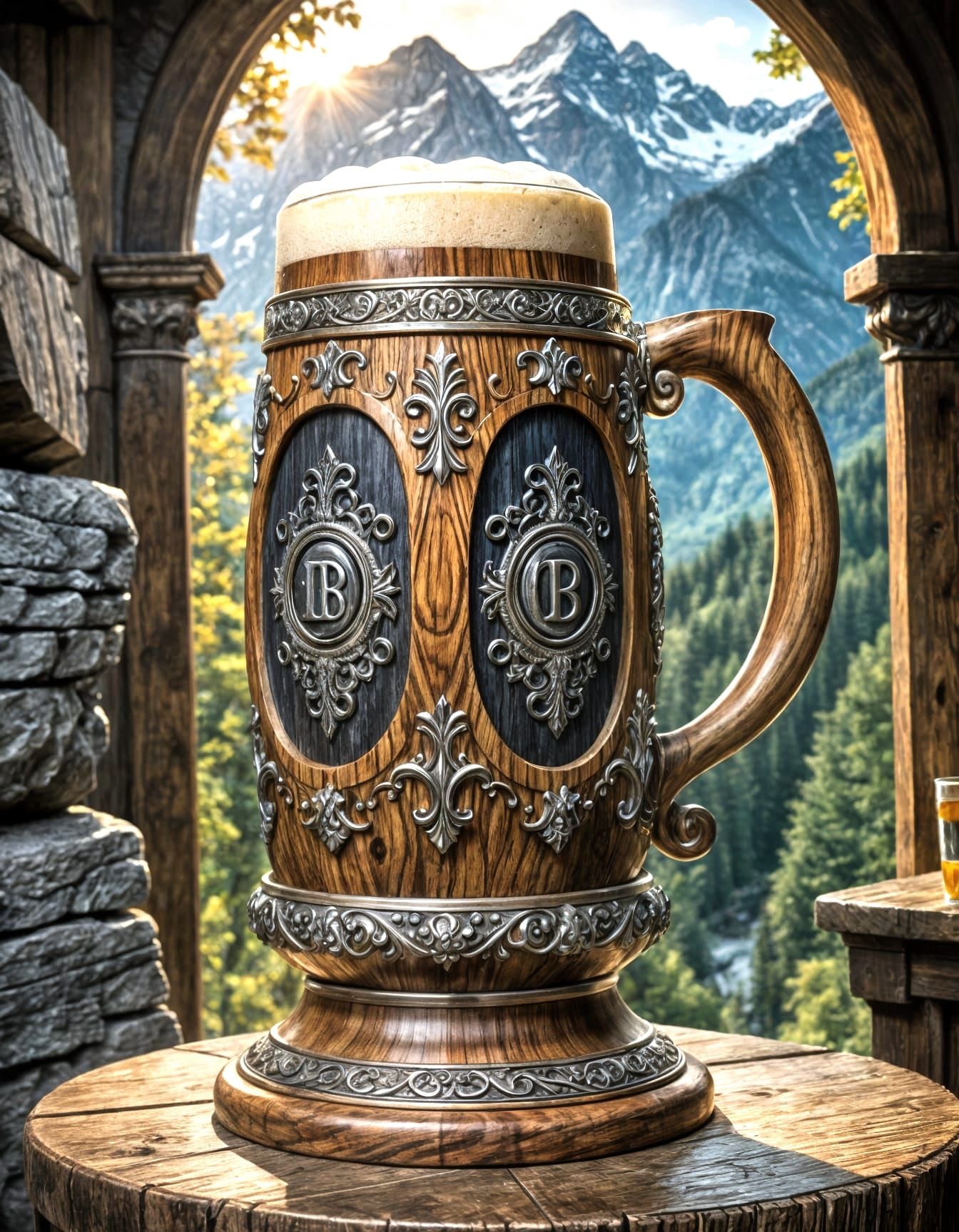 Ornate Beer Tankard in Dark Fantasy Style