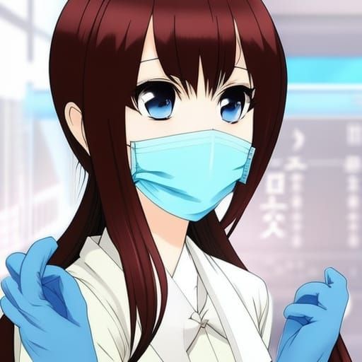 Anime Style Dentist with Mask and Gloves