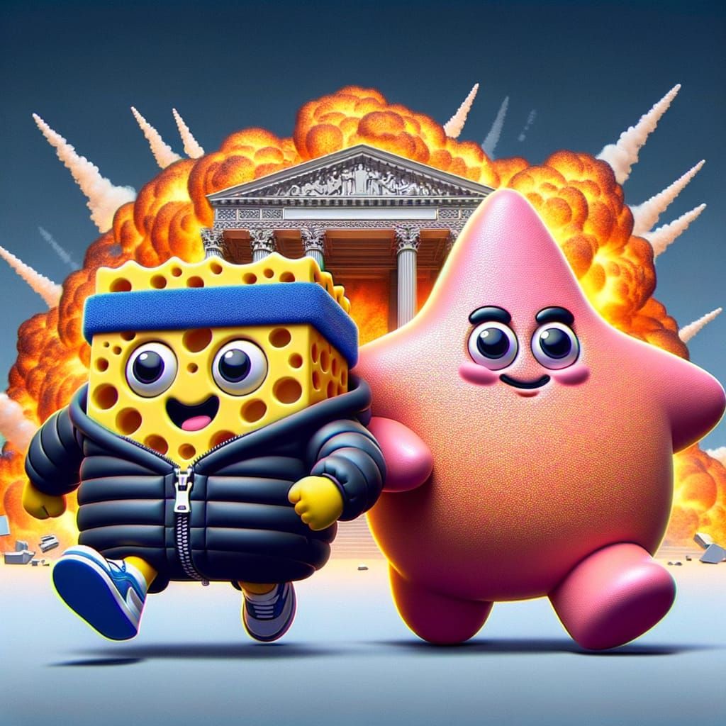 Sponge and Starfish Escape Chaos