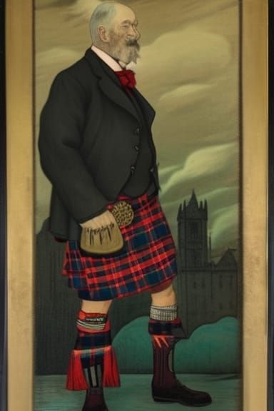 Scottish Gentleman and Terrier in Victorian London