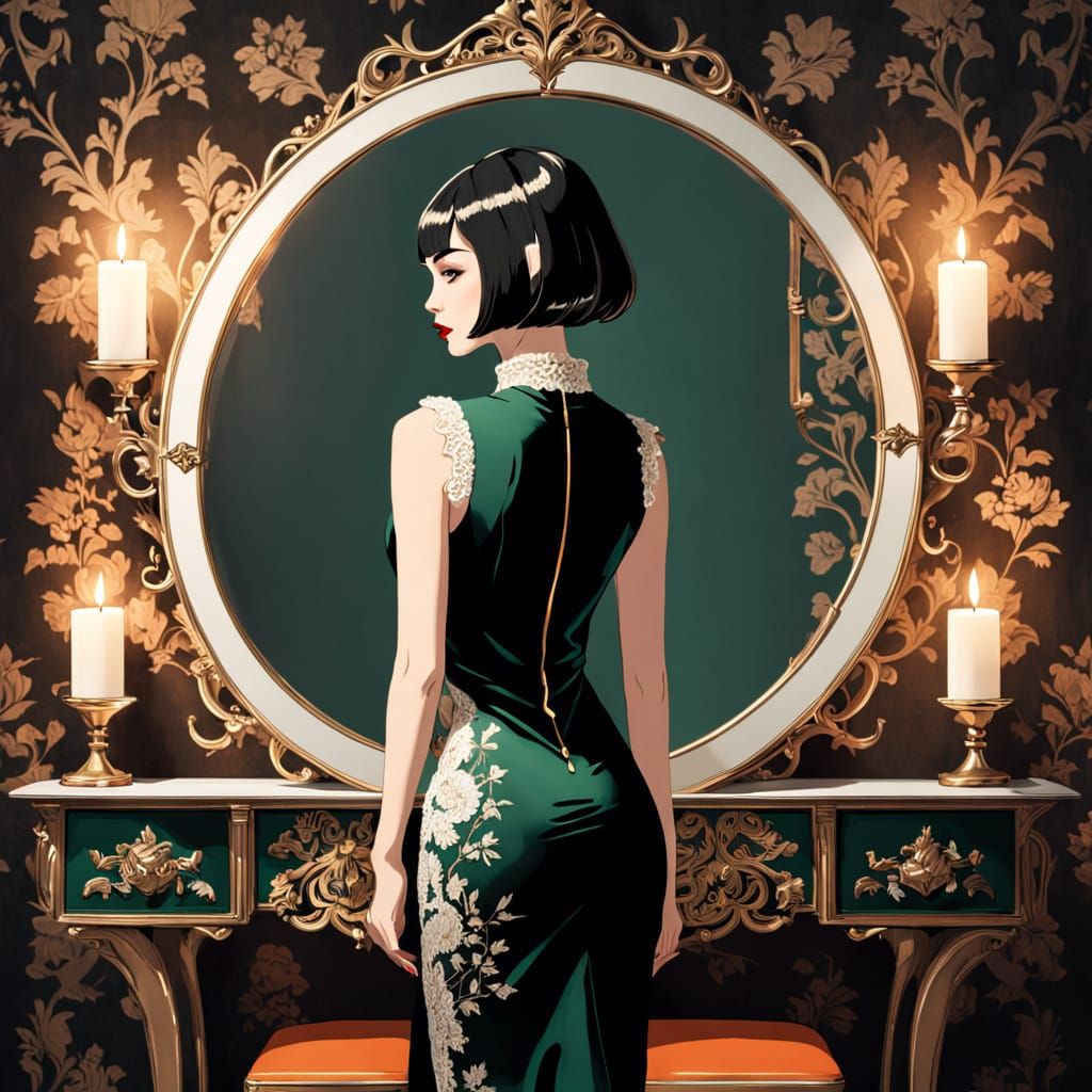 Poised Fashion Model in Elegant Editorial Style