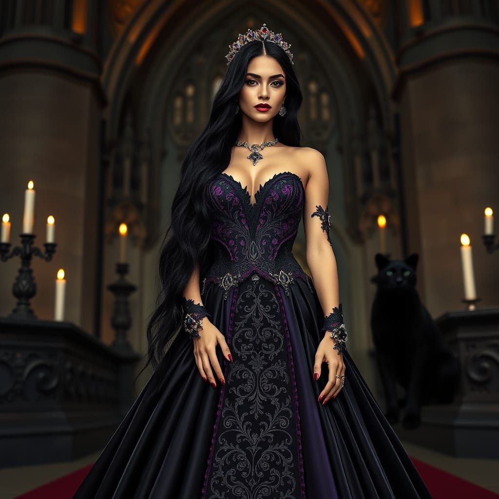 Gothic Bride in Elegant Wedding Attire