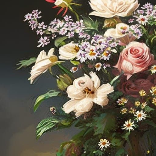 Victorian Spring and Summer Flower Bouquet in 8K