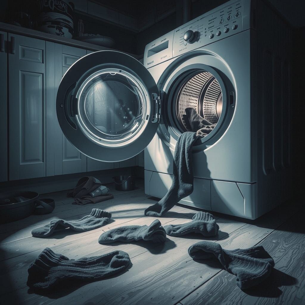 The Sock Devourer: Eerie Laundry Room Scene