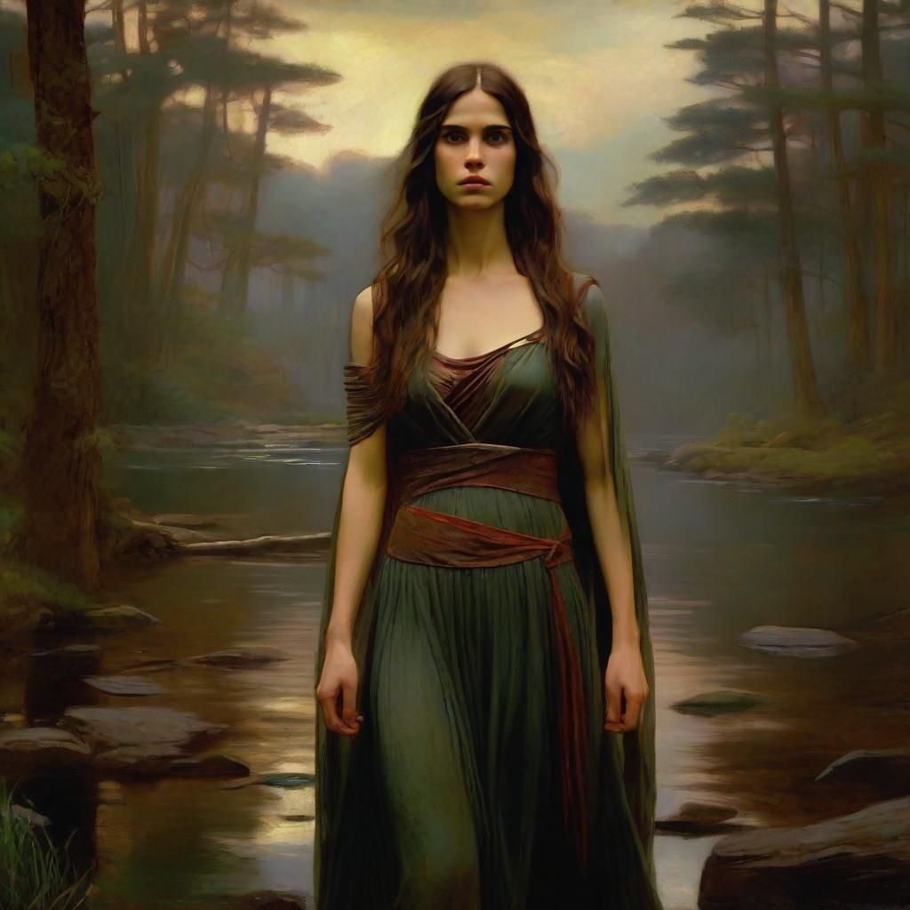 Mythological Landscape Painting in Pre-Raphaelite Style