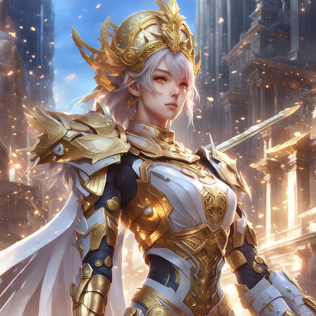 Goddess in Celestial City: 3D Anime Art