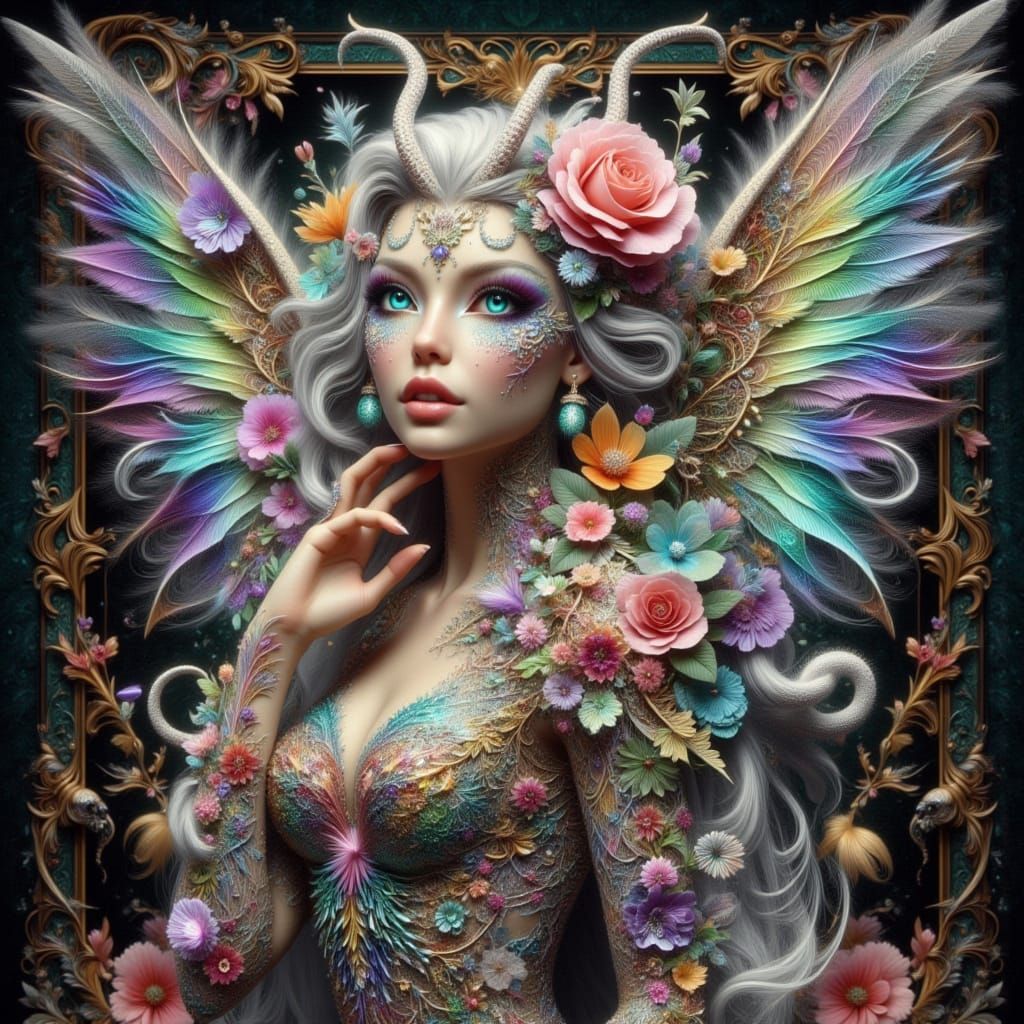 Hybrid Winged Creature Emerges from Vintage Card