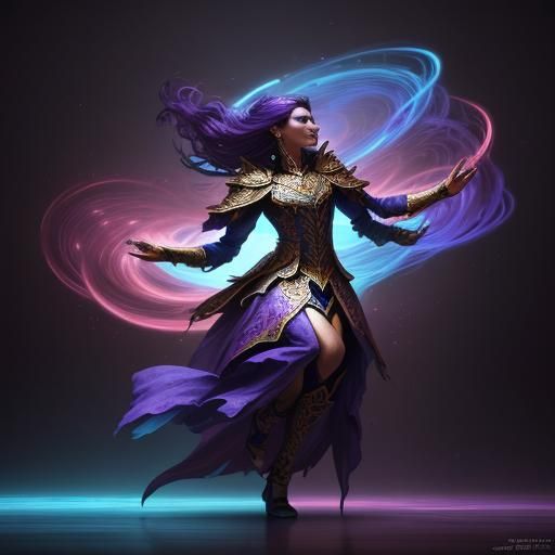 Female Dancer's Magic Atmosphere as Concept Art