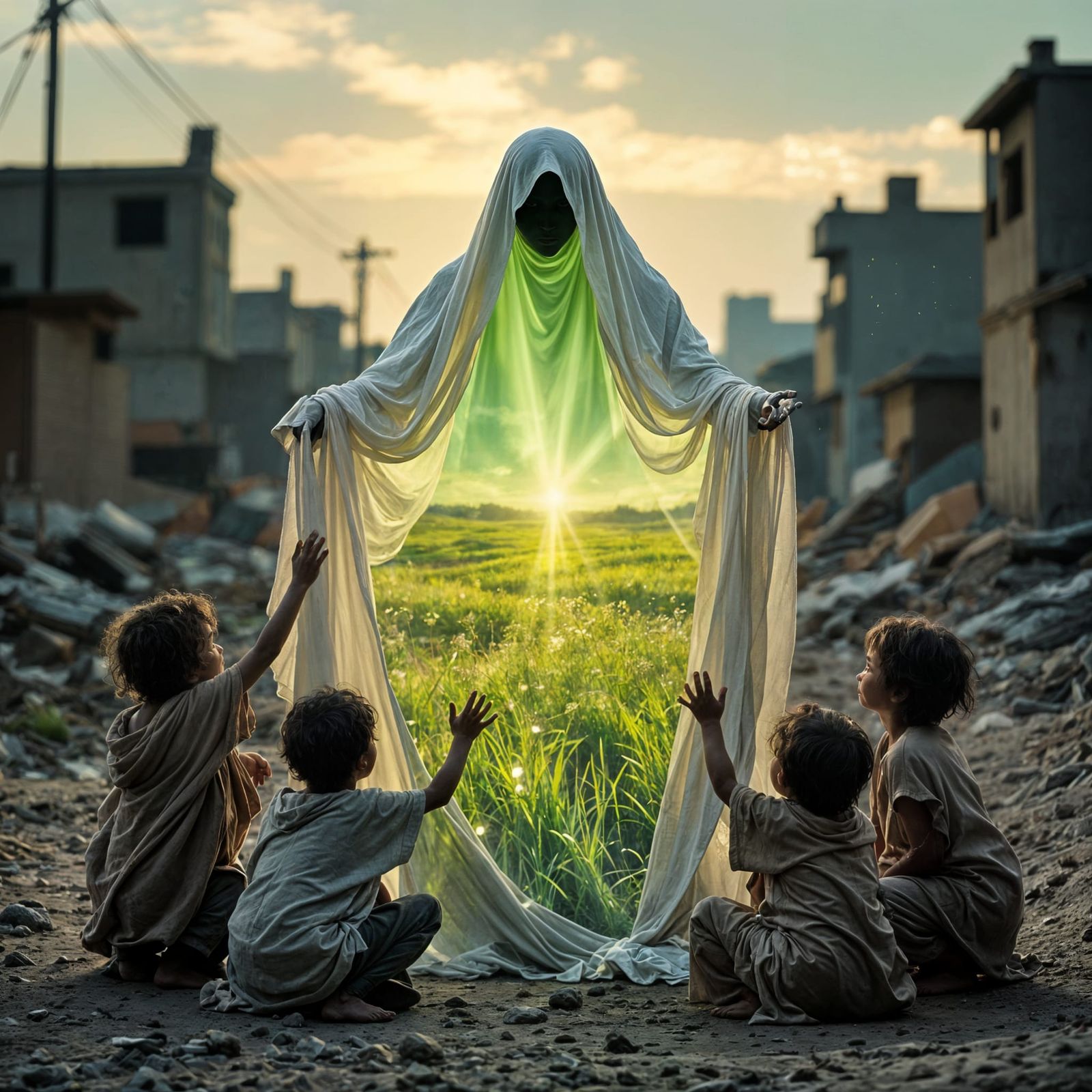 Hope and Refuge: A Cinematic Scene