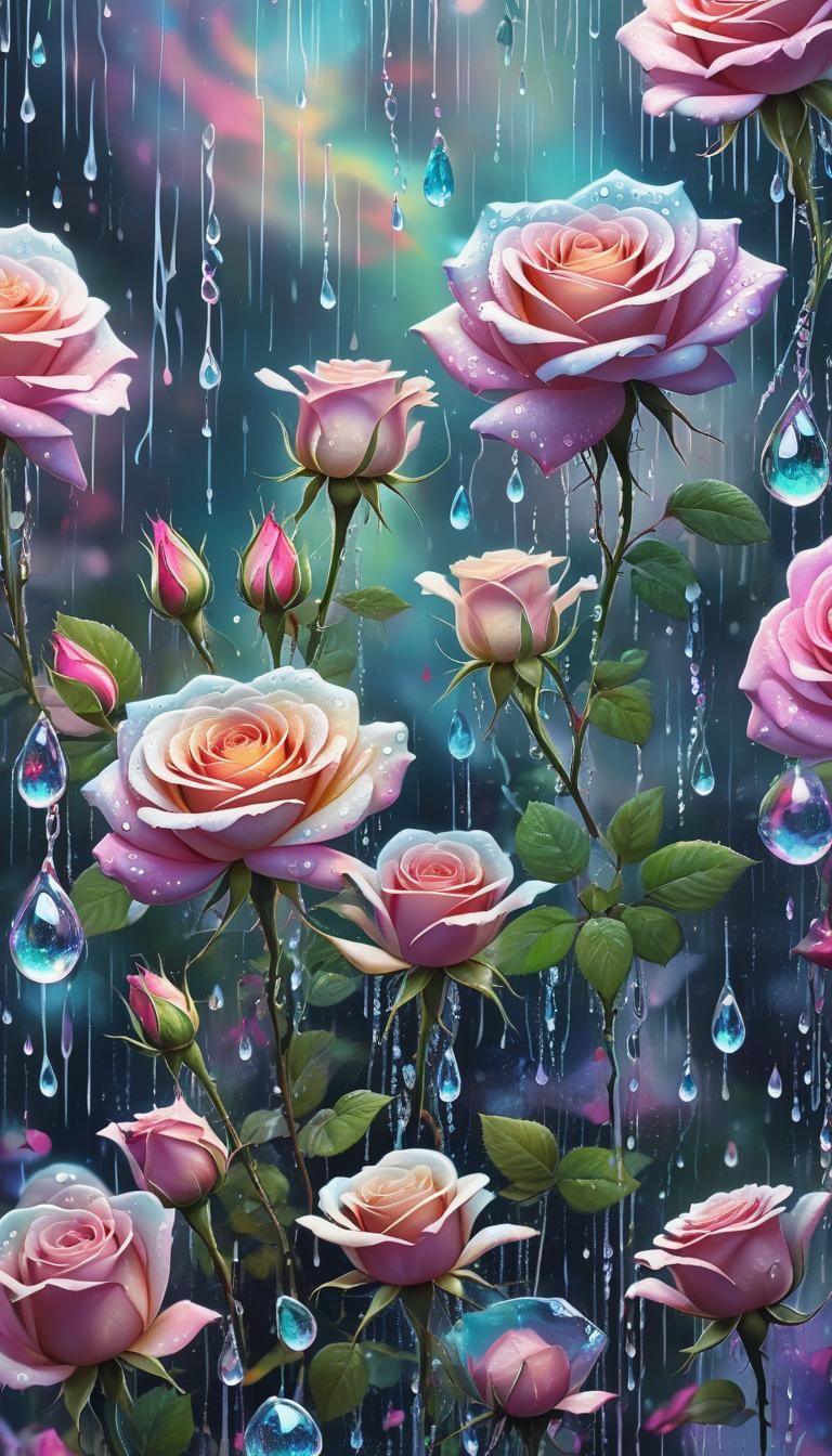 Roses in Raindrops: Cosmic Holographic Illustration