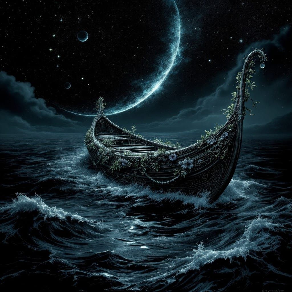 Ethereal Vessel Drifts in Cosmic Darkness