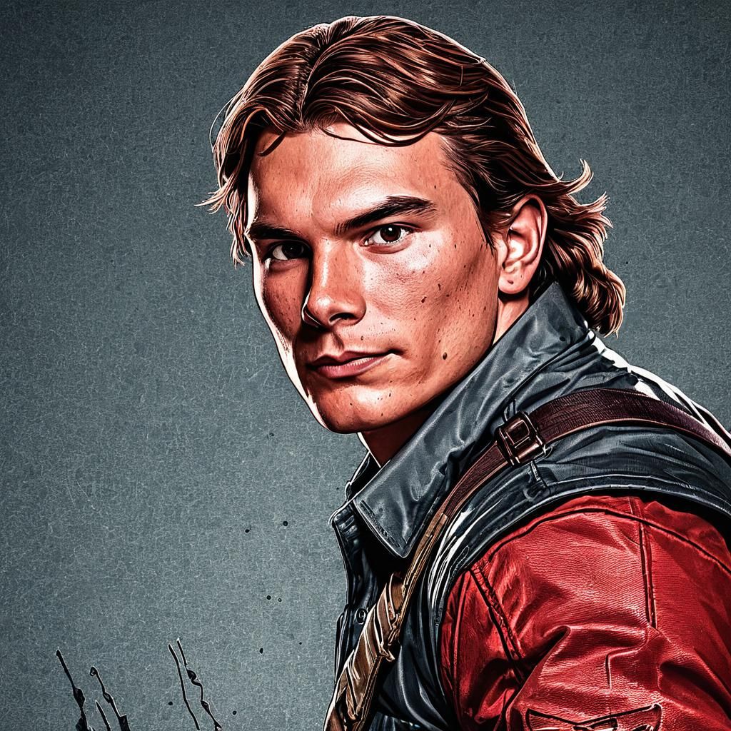 Red Hood Portrait in Comic Book Style