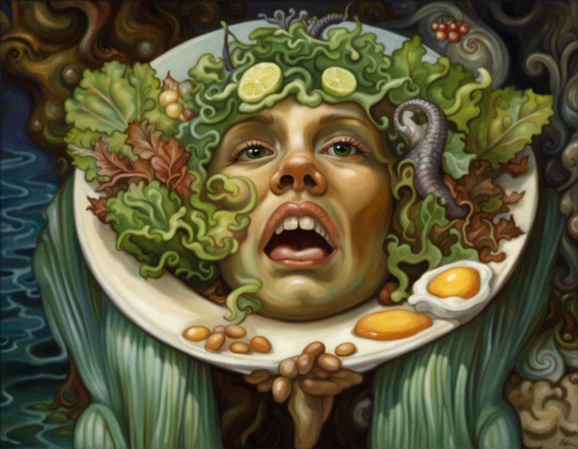 Mermaid on Sandwich in Wonderland, Art Nouveau