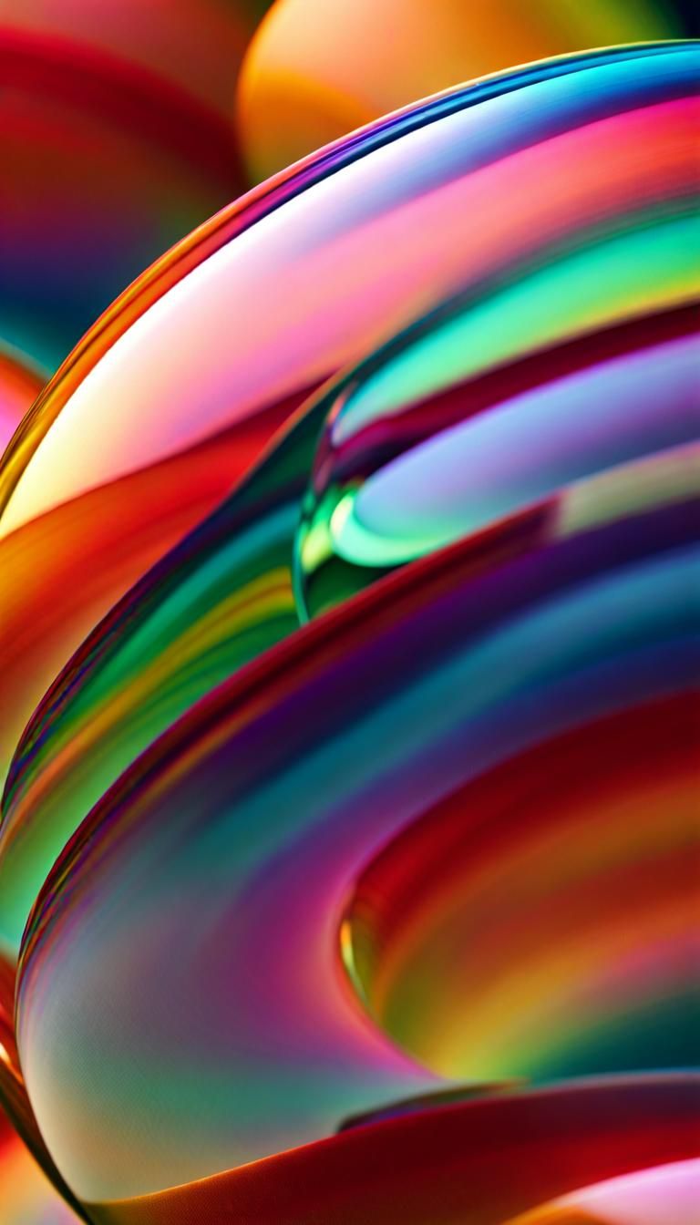 Psychedelic Cubist 3D Art: Iridescent Fibonacci Spheres