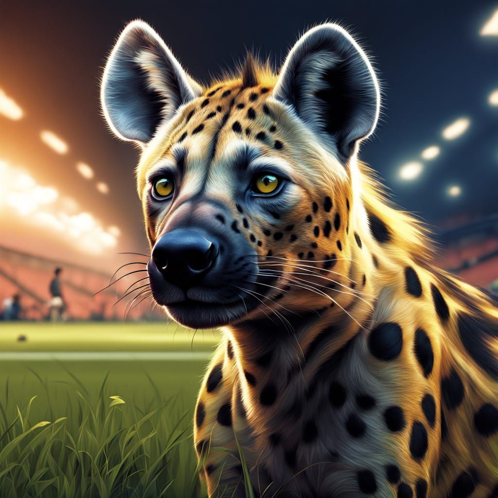 Hyena Athlete Competes at Wimbledon in Neon Style