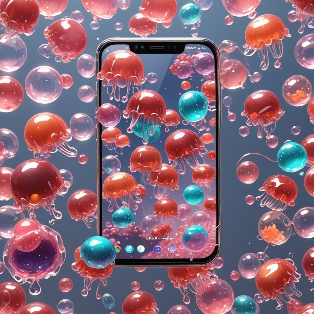 Cute Jelly Mobile Phone in 3D Anime Art