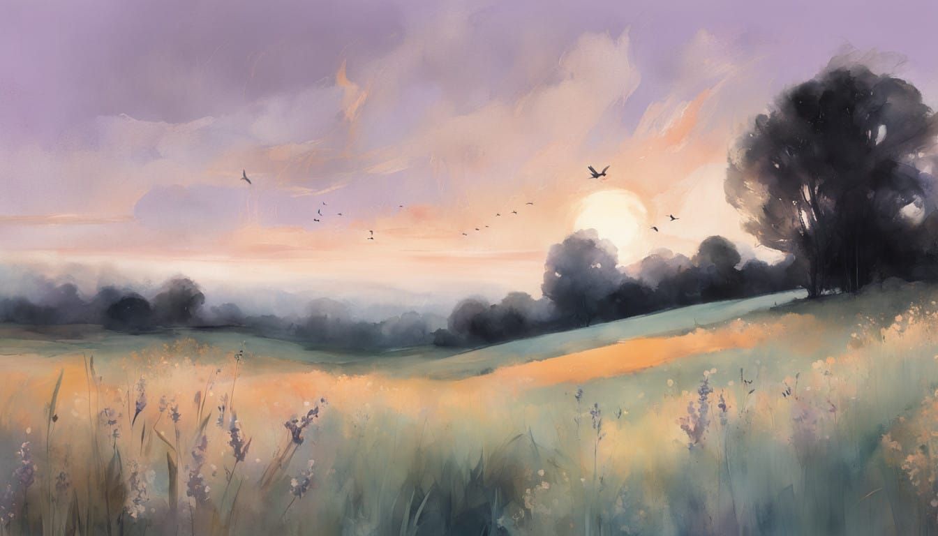 Whispering Summer Meadow in Soft Watercolor