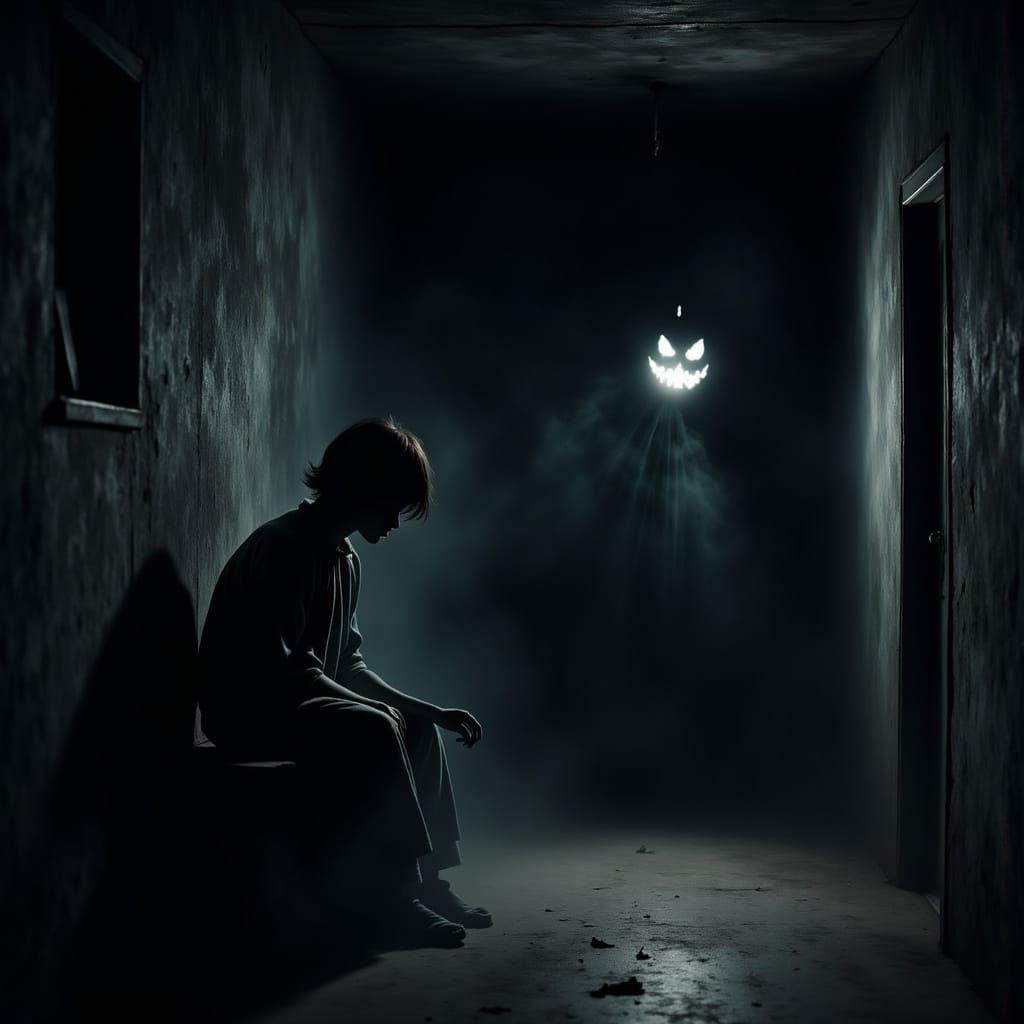 Eerie Keyhole: Japanese Boy and Ghost Child