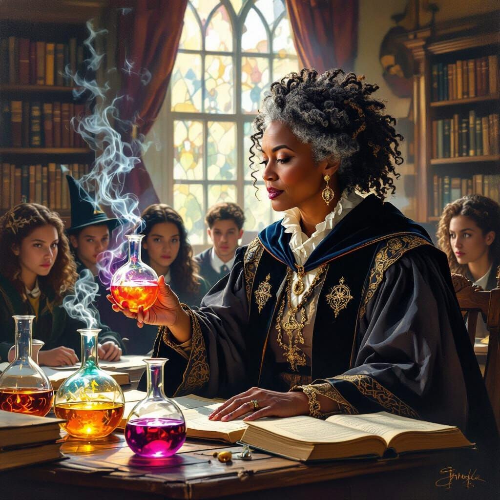 Professor Teaches Potion Making in Enchanted Classroom