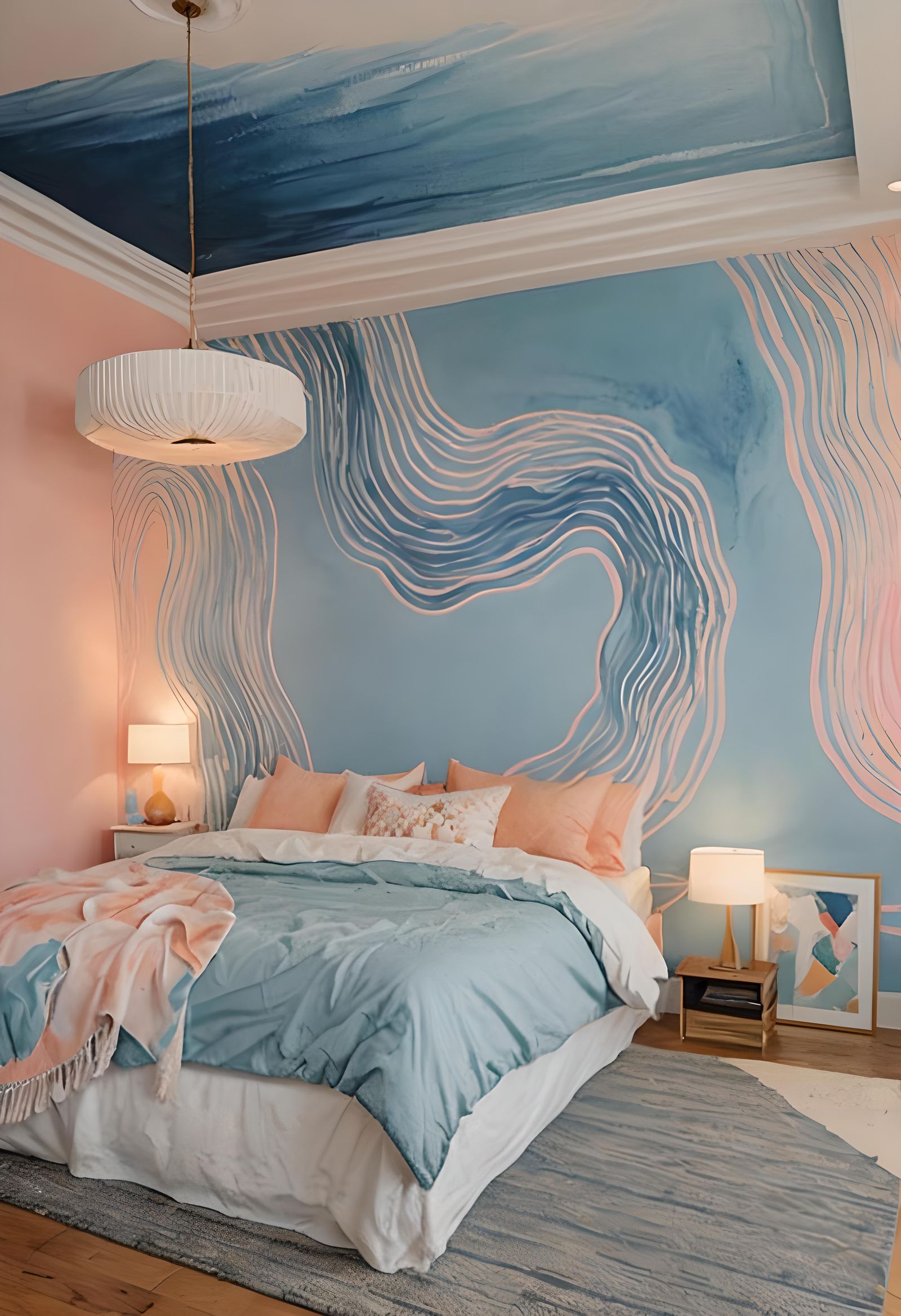 Abstract Minimalist Mural in Acrylic Paint