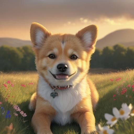 Adorable Dog Portrait in Oil Painting Style