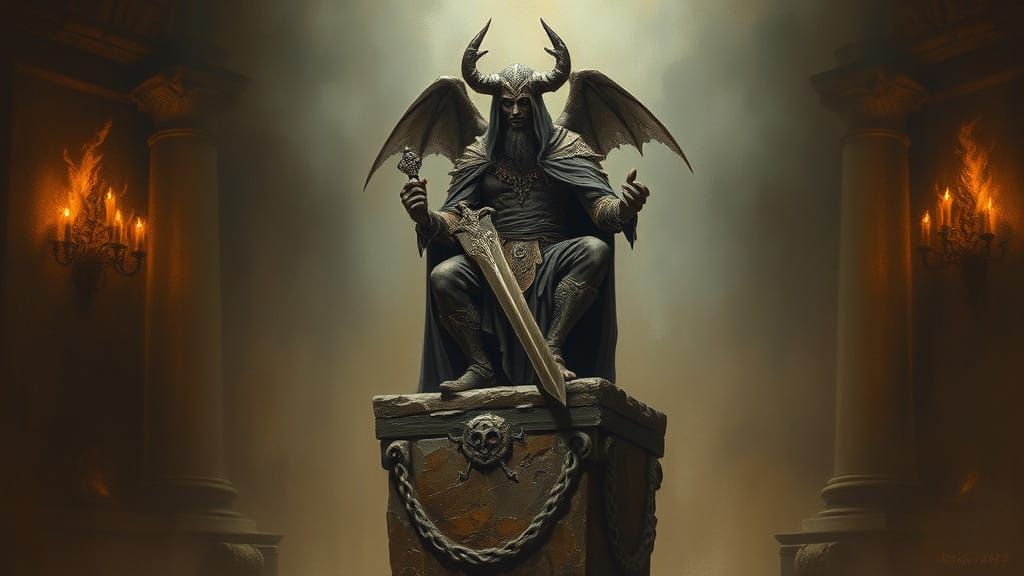 Lord of Blasphemy in Earthy Oil Painting
