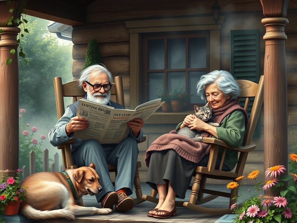 Elderly Couple Finds Peace in Nature with Loyal Pets