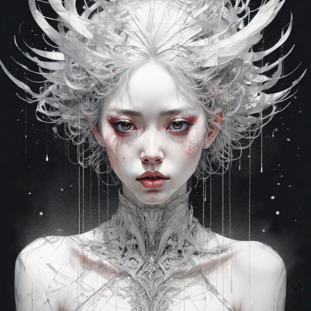 Anime Abstract Art Pencil Illustration