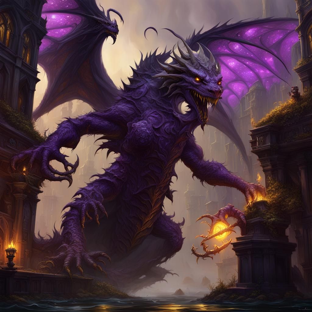Dark Fantasy Jabberwocky Concept Art in 8k