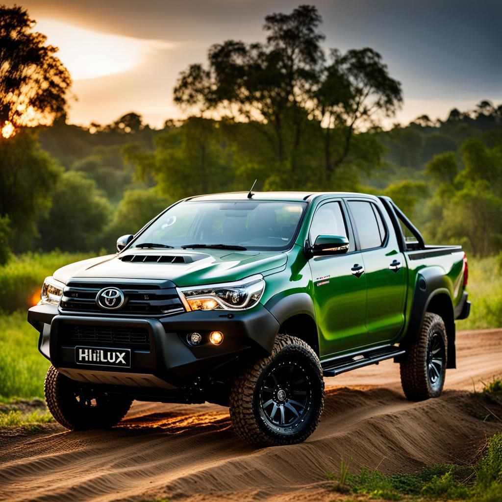 Green Toyota Hilux Off-Road: Professional Photography
