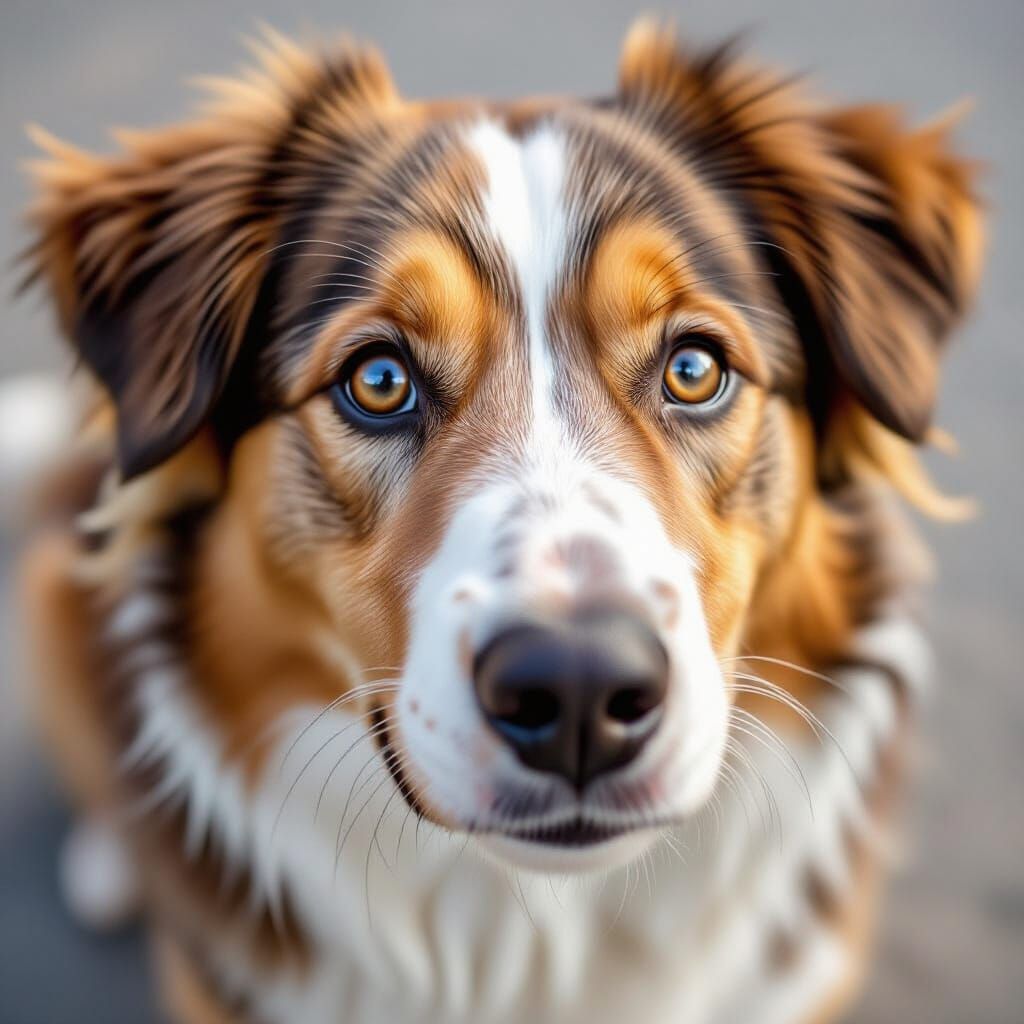 Close-Up Portrait of a Dog's Face