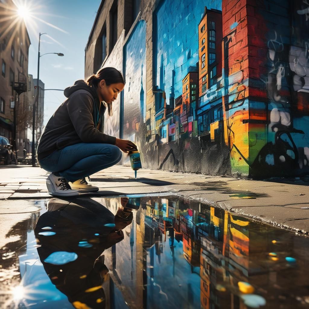 Vibrant Street Art Cityscape Mural