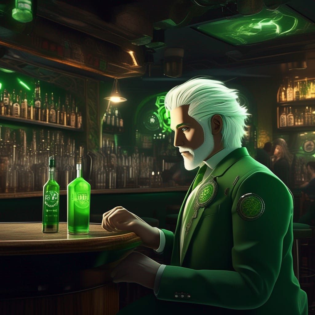 Futuristic Bar Scene: The Green Star