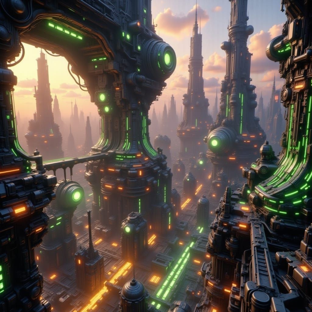 Sci-fi cityscape