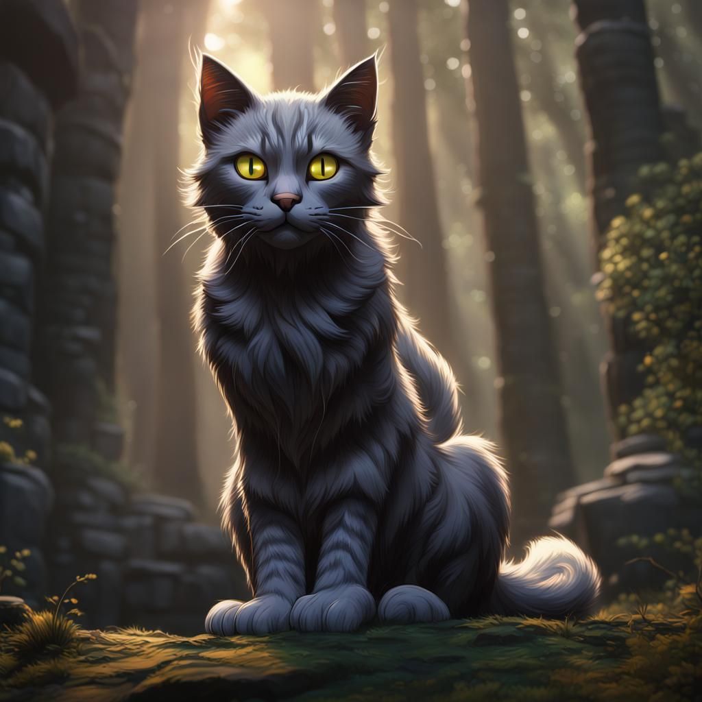 Graystripe from Warrior Cats: Detailed Matte Painting