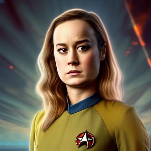 Woman in Starfleet Uniform: Digital Matte Painting