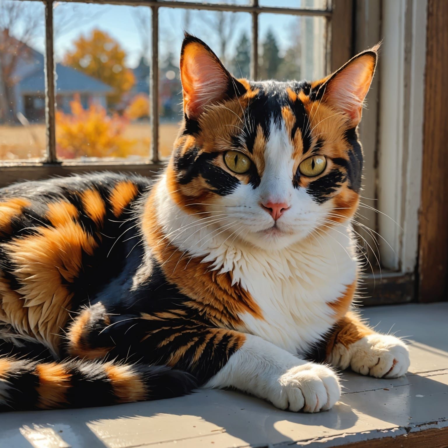 Calico Cat Napping in Alcohol Ink Style