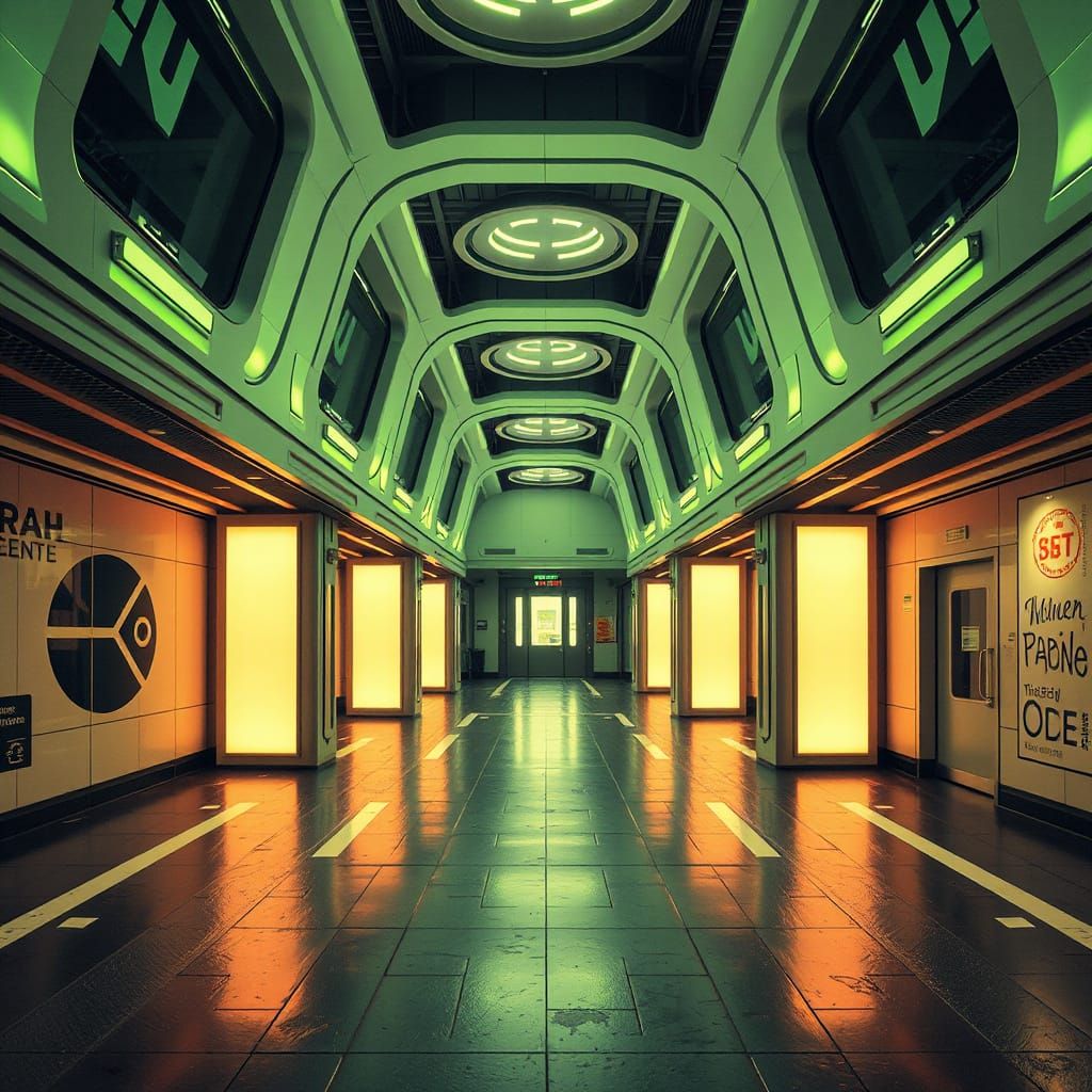 Utopian Future in Frutiger Metro Aesthetic