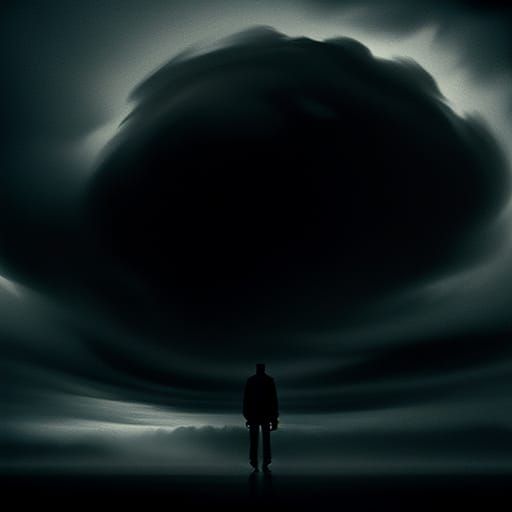 Surreal Megalophobia: Person in Vast Empty Space