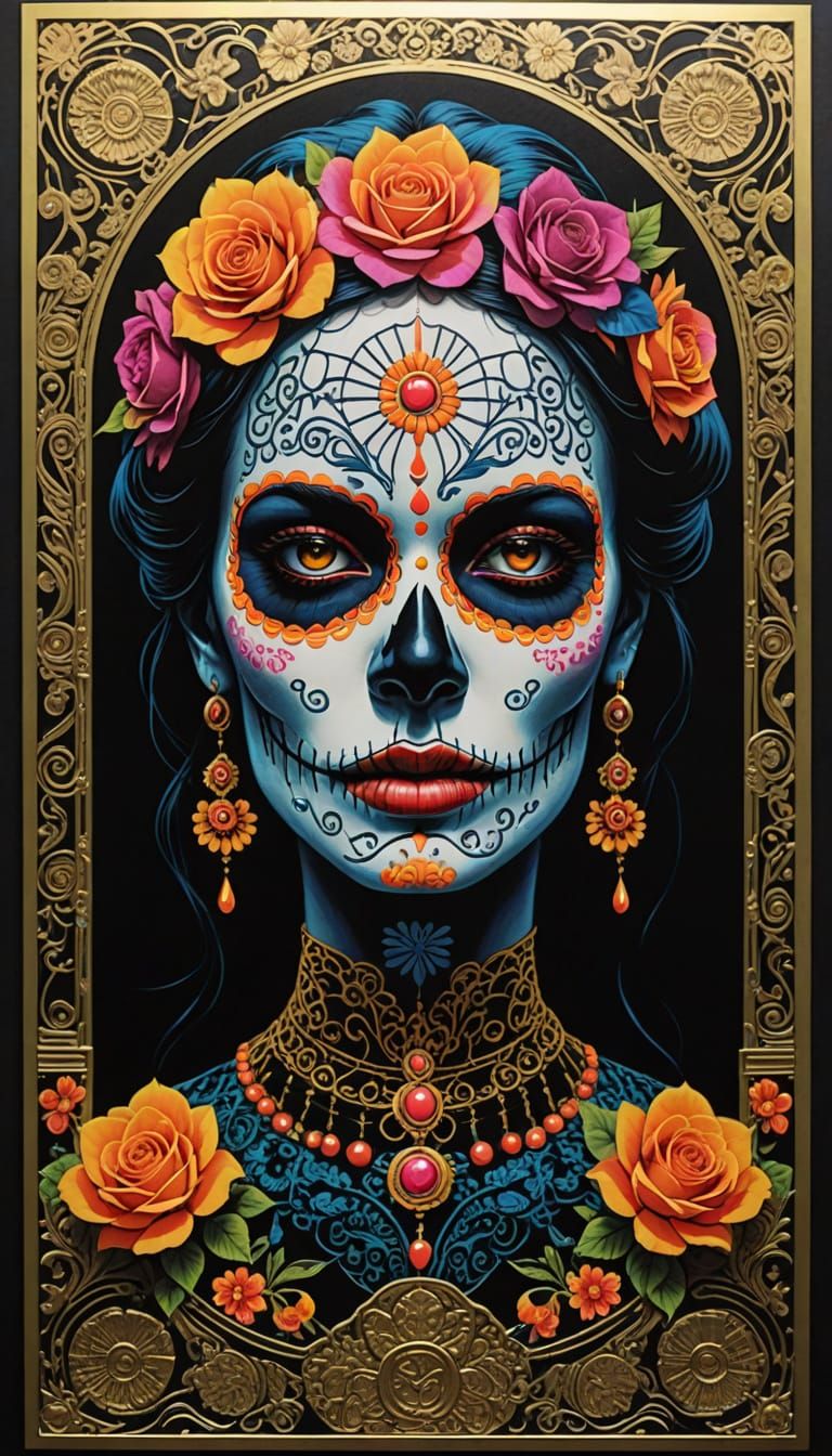 Intaglio Art Banknote Auction Flyer with Neon Accents