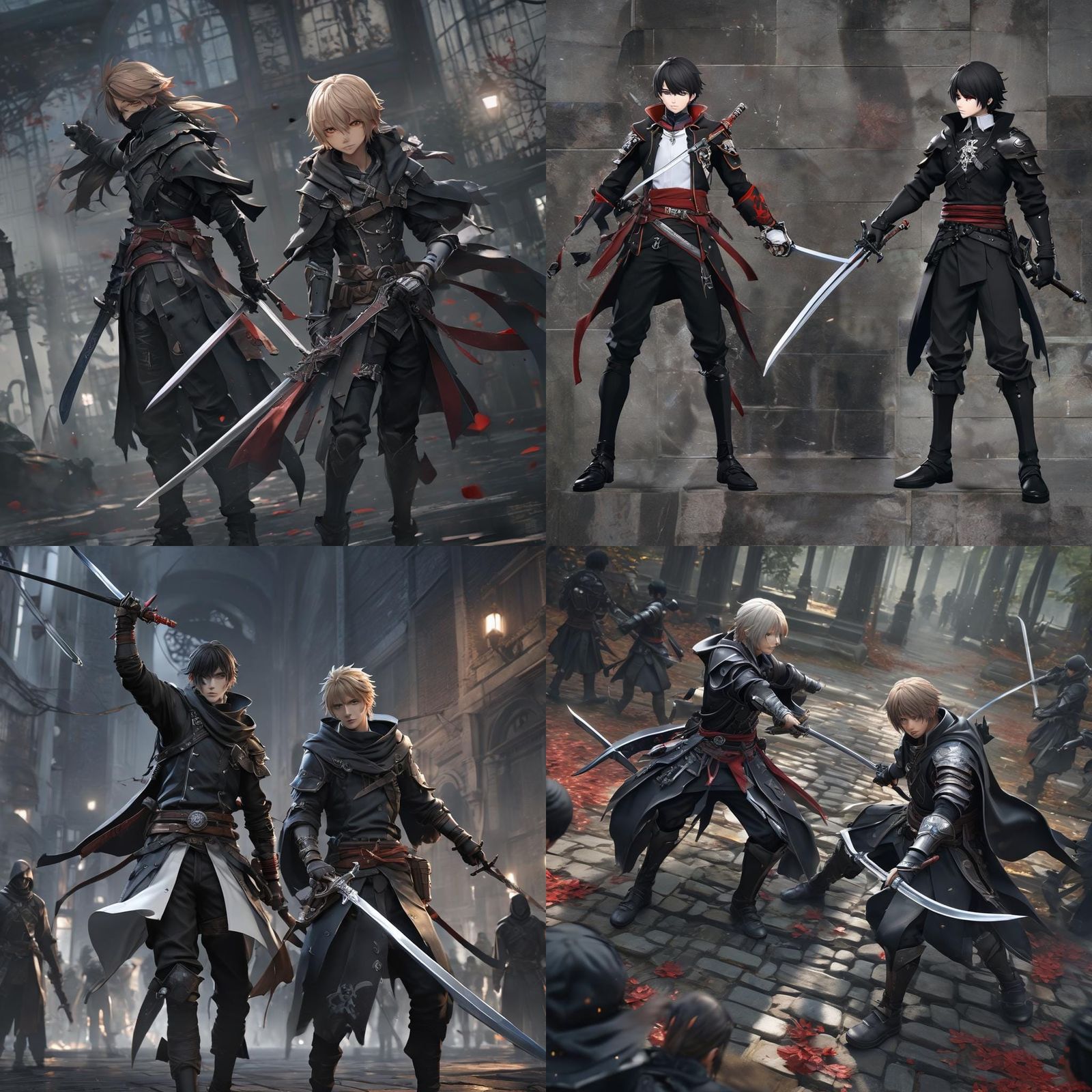 Anime-Style Sword Fight Between Two Assassins