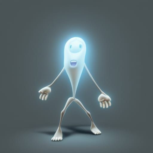 Friendly Ghost in Pixar Style 3D Art