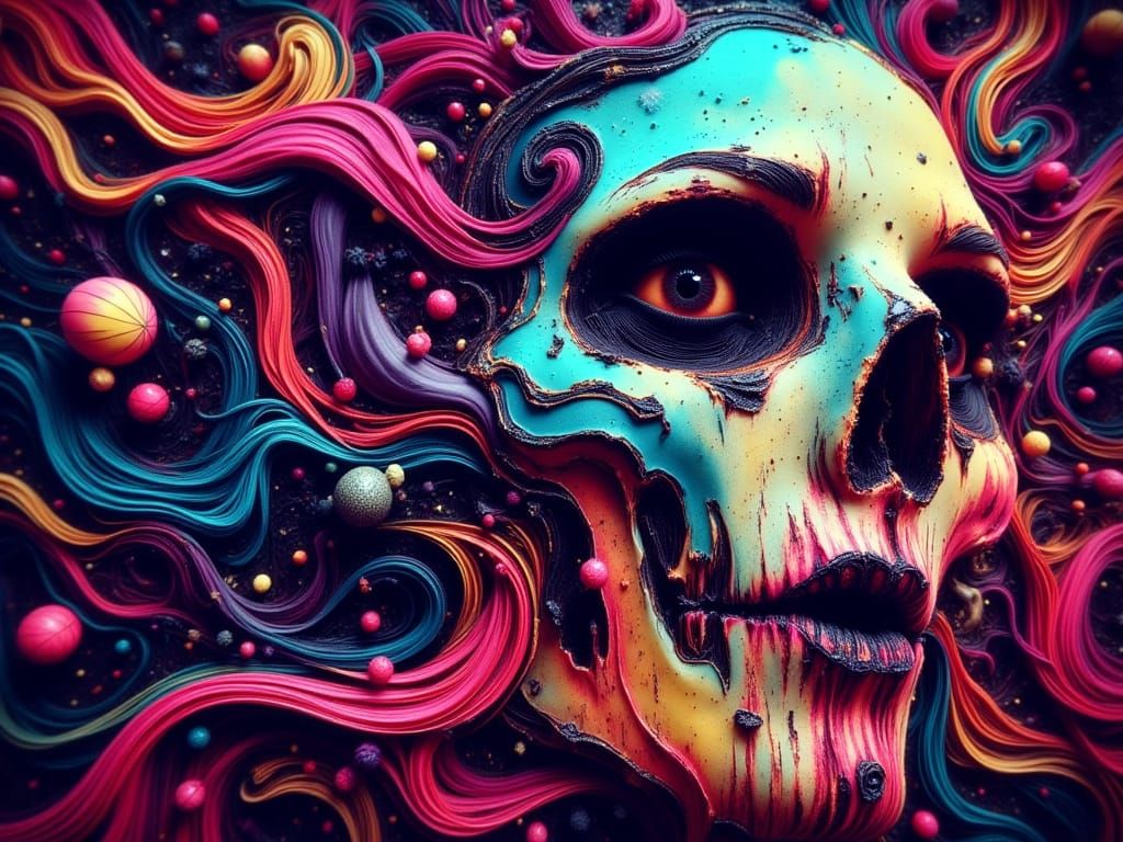 Morbid Abstract Art in Complementary Colors