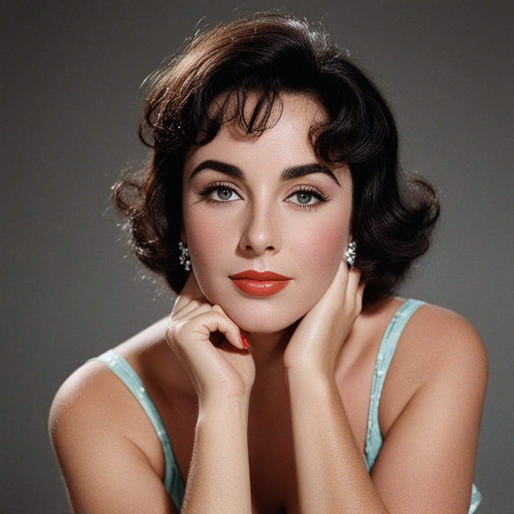 Vintage Hollywood Starlet in Full Glamour